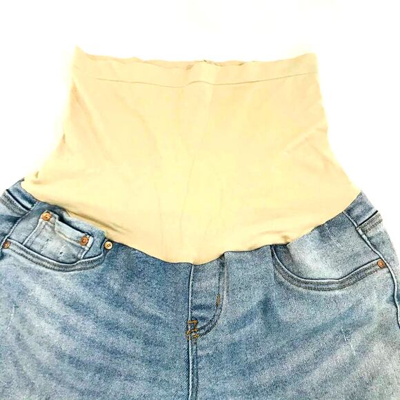Blue Savvy Maternity Pregnancy Denim Jeans Distressed Ankle XL - Picture 2 of 4